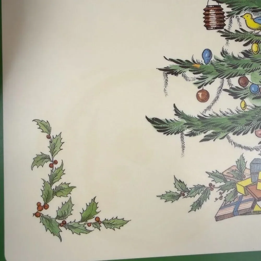 Set of 4 Spode Christmas Tree Cork/Acrylic Finish 16x12 Placemats Made England